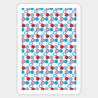 Retro Hexagons - Red White and Blue Sticker
